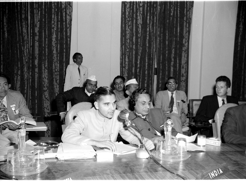Manubhai with Commerce Secretary K B Lall at a meeting of Economic Commission for Asia and the Far East (ECAFE) - 3 February 1956